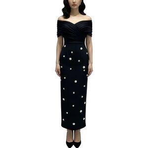 Amina Glam Womens  Embellished Maxi Dress